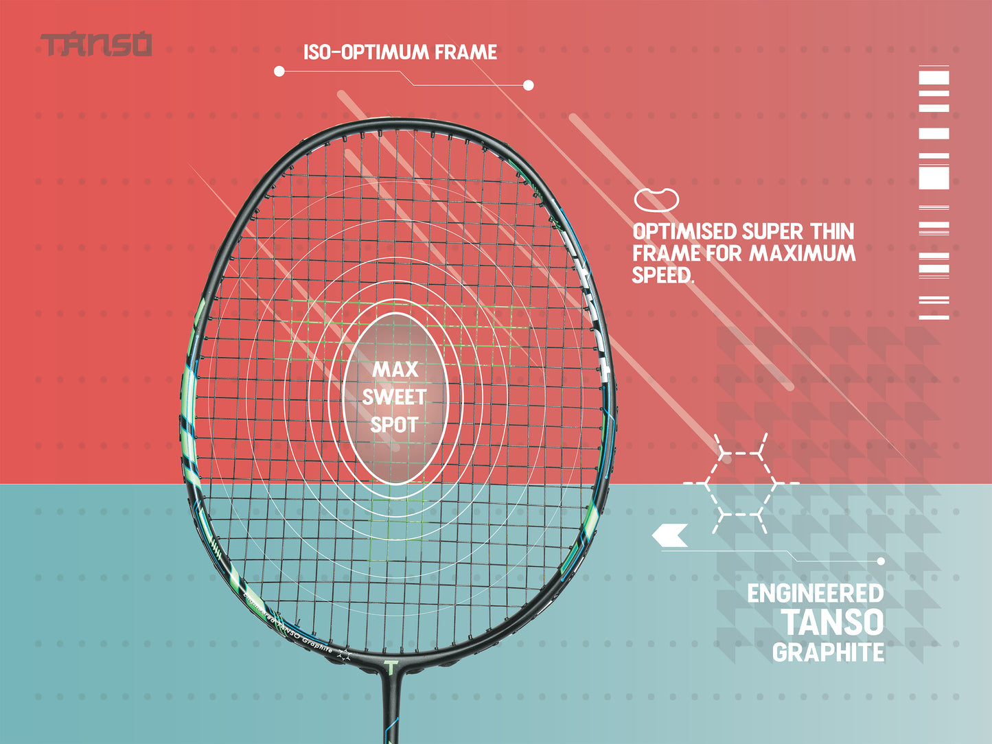 TANSO Arashi 1.0 Full Graphite Badminton Racquet (Green)