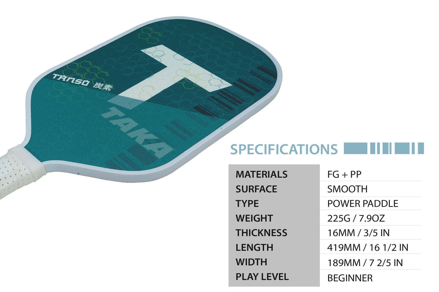 TANSO Limited Edition Taka Fiberglass Pickleball Paddle